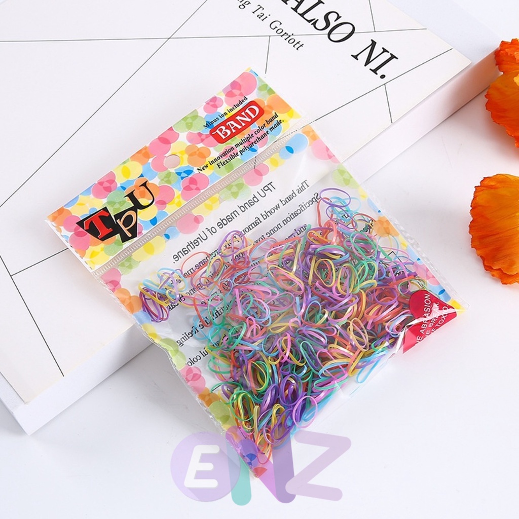 ENZ ® Karet Jepang 100 PCS / Kuncir Rambut Anak Elastis / Ikat Rambut Anak Perempuan / Kuncir Elastis 1115