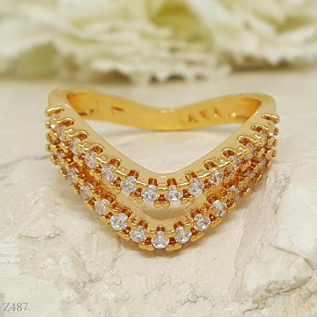 PGX Cincin Xuping Wanita Lapis Emas Aksesoris Perhiasan Fashion Premium - Z482