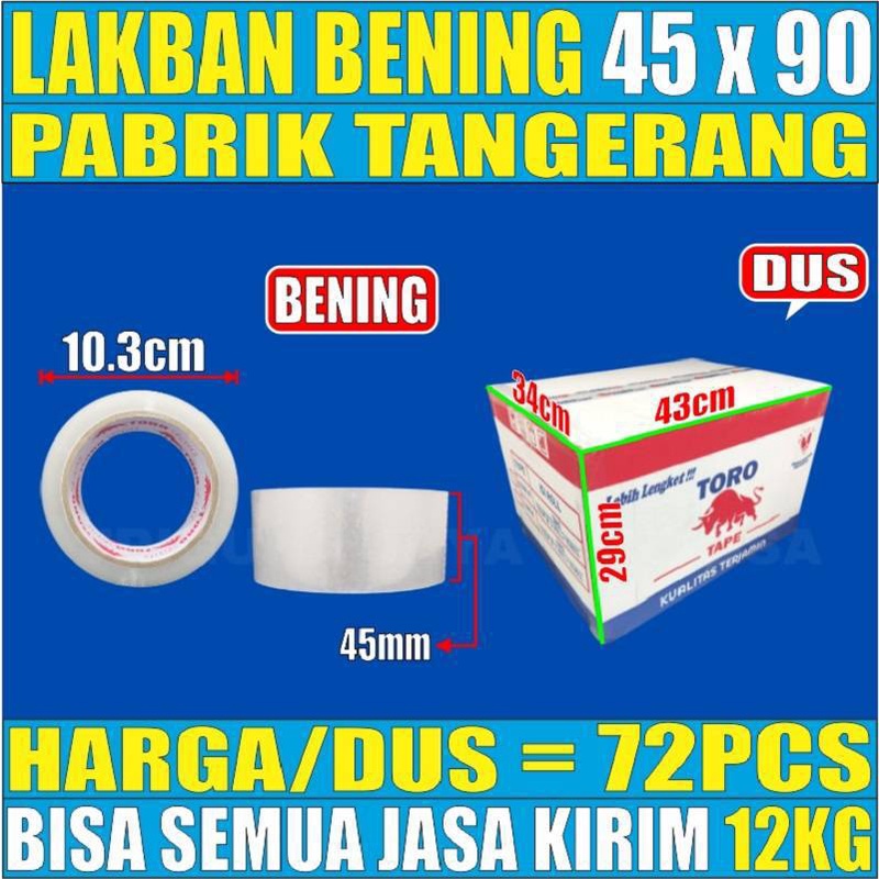 Lakban Bening / Lakban Fragile Trifinity Garansi 90M 45mmx100yard Per Dus Bisa Semua js krm