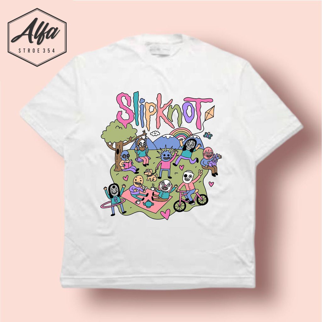 Kaos VINTAGE SLIPKNOT / Baju Band Metal / Kaos OVERSIZE Lokal / rap tee