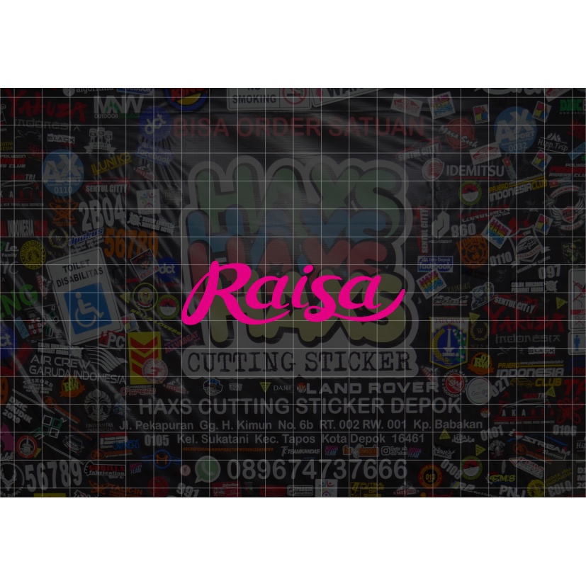 Cutting Sticker Raisa Ukuran 8 Cm Untuk Motor Mobil