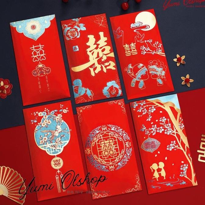 

Kertas angpao panjang amplop hong pao wedding imlek teapai dll