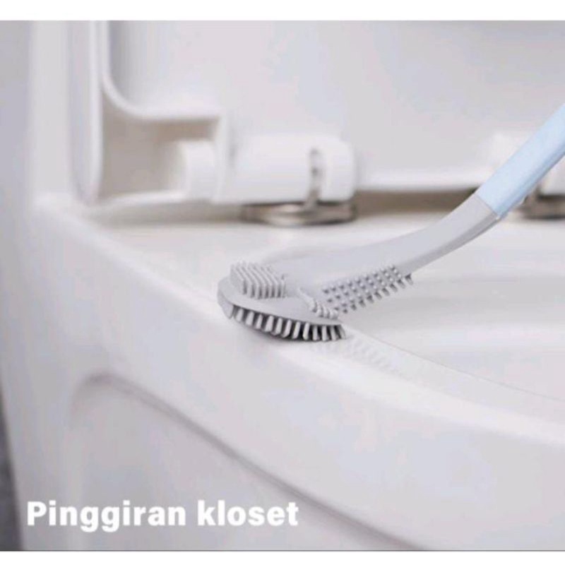 Sikat WC Silikon - Brush Toilet Silicone Sikat Pembersih Kamar Mandi Model Tongkat golf