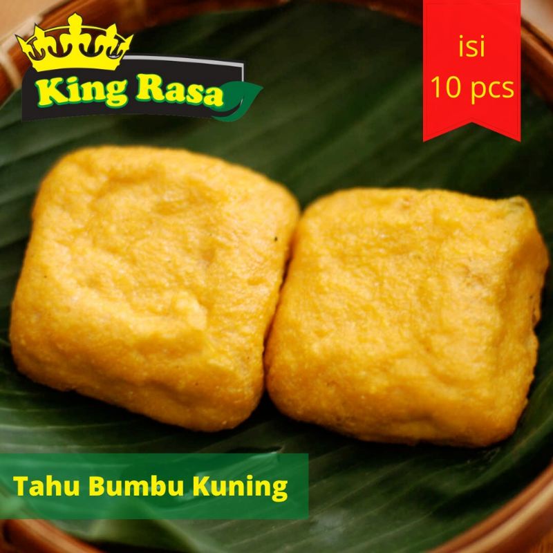 

Tahu Bumbu Kuning Tahu Ungkep Bumbu Kuning Frozen isi 10pcs Siap Goreng LEZAT