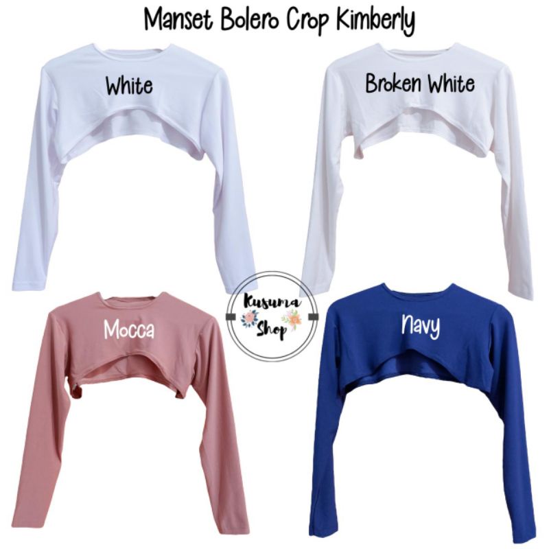 Manset Tangan Sambung Bolero Crop Kimberly bahan jersey