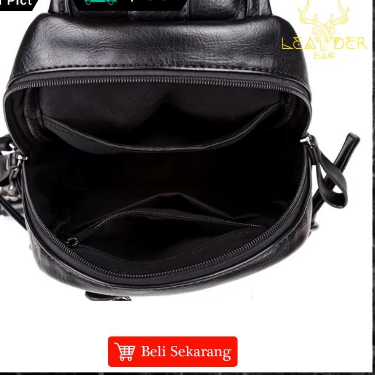 Termurah Waist Bag Kulit Pria Original Model Terbaru Warna Hitam Atau Tas Selempang Kulit Cowok Dist
