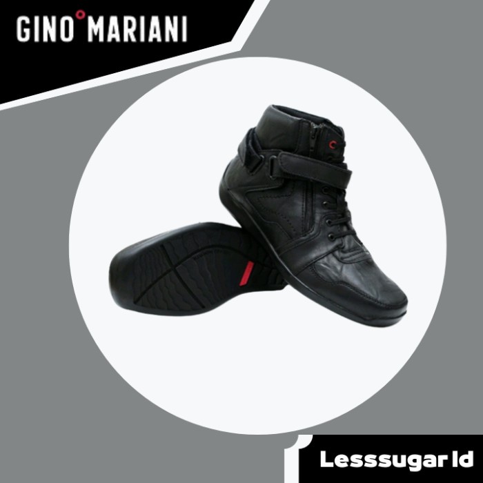 Sepatu GINO MARIANI Original Model Boots Kulit Hitam Elario 3