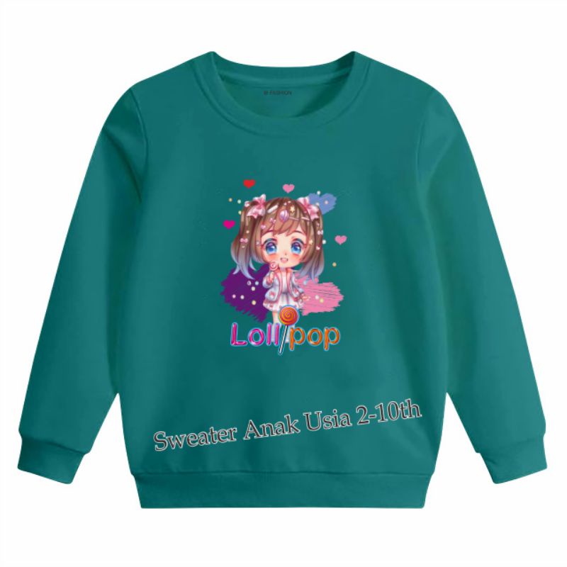 ((IB))SWEATER ANAK PEREMPUAN/CEWEK LOLYPOP DIGITAL SABLON