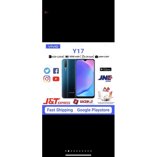 HP VIVO Y17 RAM 6/128GB 13MP depan 20MP Kamera Belakang Layar 6.35 inci Garansi 1 Tahun