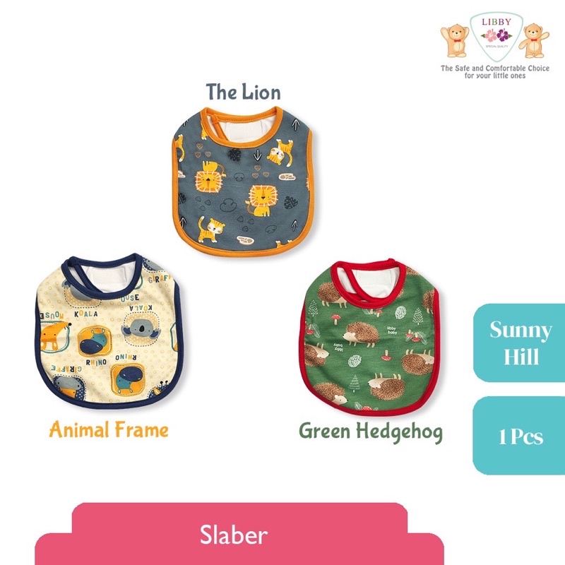 Libby Baby Slaber Motif - Celemek Makan Bayi Summer Games/The Terrase Story/Hello Sunshine/Tree House