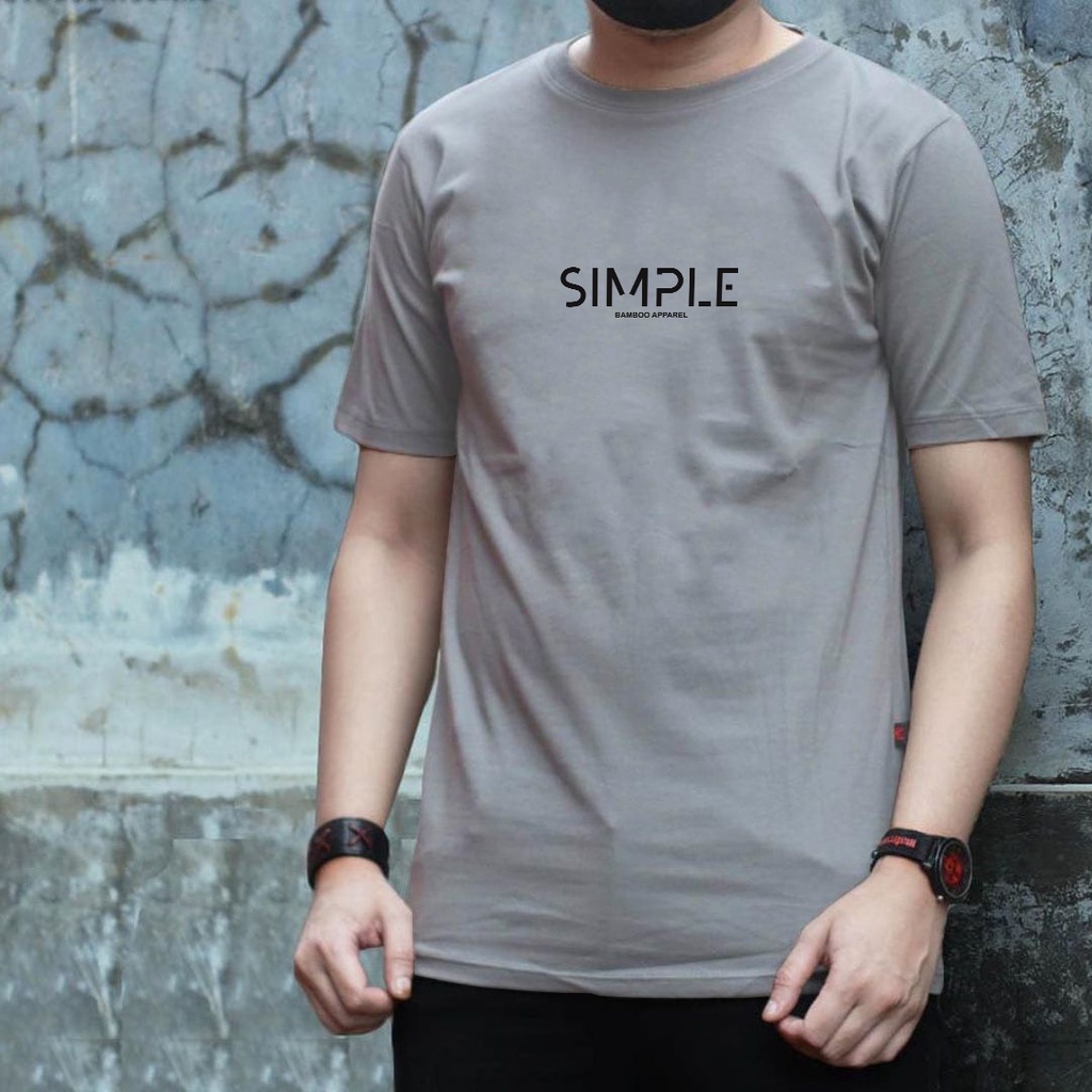 Baju Kaos Pria Distro Simple Abu