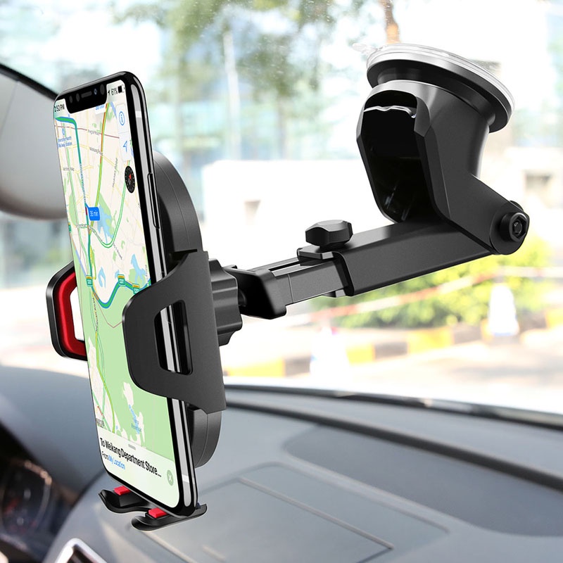 Bracket Stand Holder Handphone / GPS Universal Lengan Panjang Teleskopis Dengan Suction Cup Untuk Dashboard Mobil