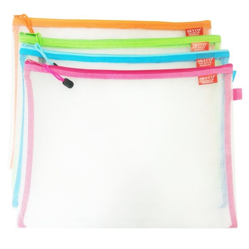 

Map jaring resleting / Tas jaring isi buku tebal merek SKYCO transparant harga per pcs cuma