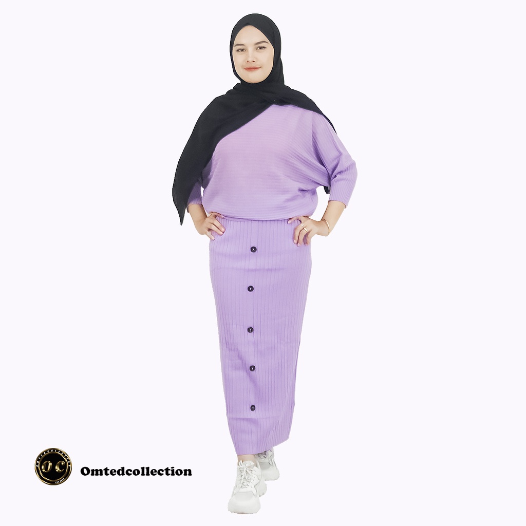 Setelan wanita dewasa / Oneset rajut rok dan sweater bahan premium banyak pilihan warna