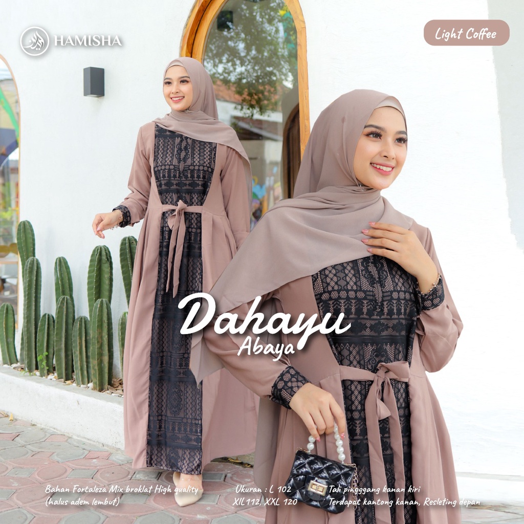 DAHAYU ABAYA kekinian polos mix warna cantik fortaleza mix broklat adem nyaman original by Hamisha
