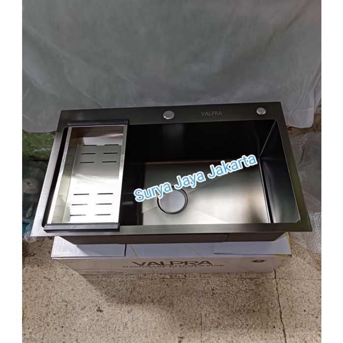 Murah Kitchen Sink Stainless Valpra 7545 Black / Kitchen Sink Valpra 7545 Hitam