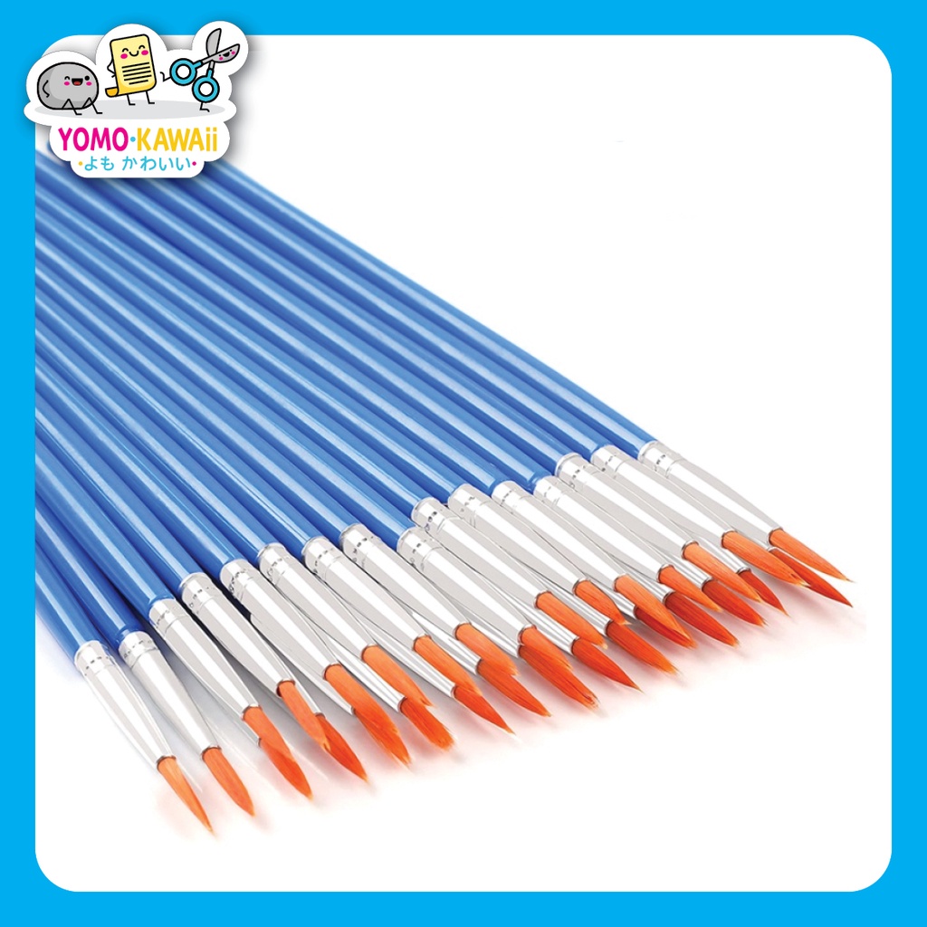 

Kuas Lukis Akrilik Bulu Nilon Cat Air / Minyak Set Paint brush Ujung Pointed - Artist Paint Brush