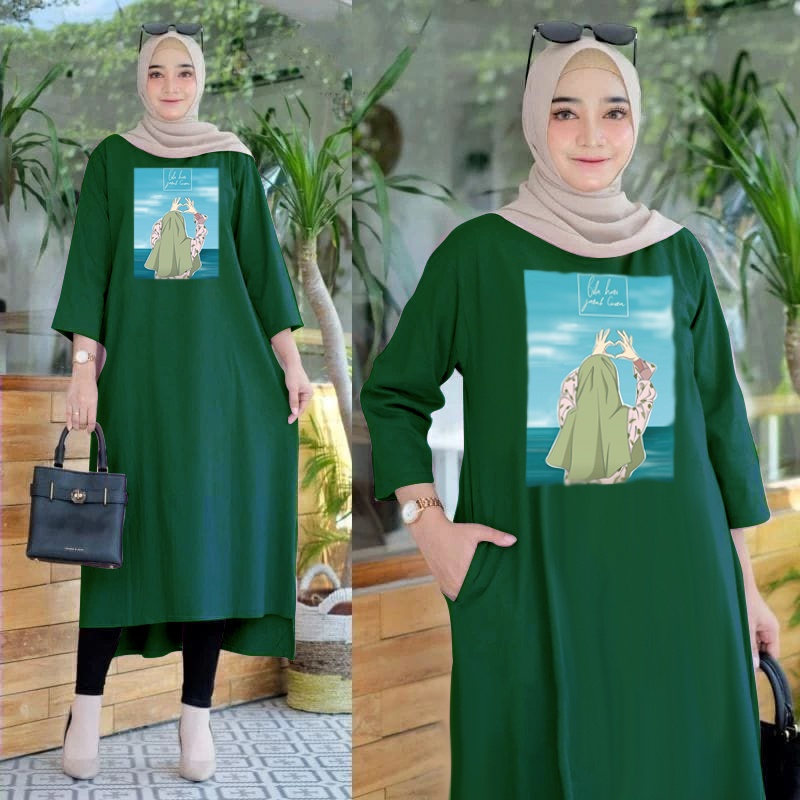 FF LONG TUNIK HIJAB COLABORATION TUNIK WANITA TERBARU