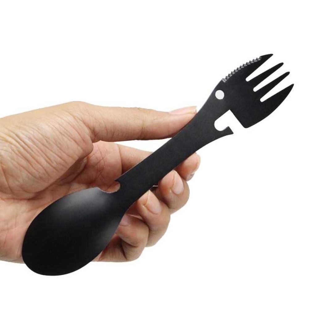 Sendok Garpu Pisau Alat Multifungsi Outdoor Camping Sport EDC Tools