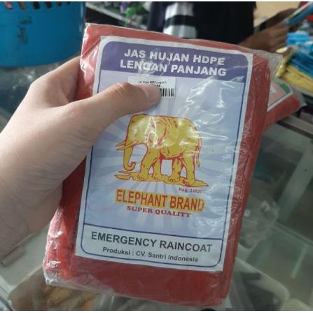 * NCC * Elephant Jas Hujan Plastik Sekali Pakai HDPE Ekonomis Kualitas Super Emergency Raincoat