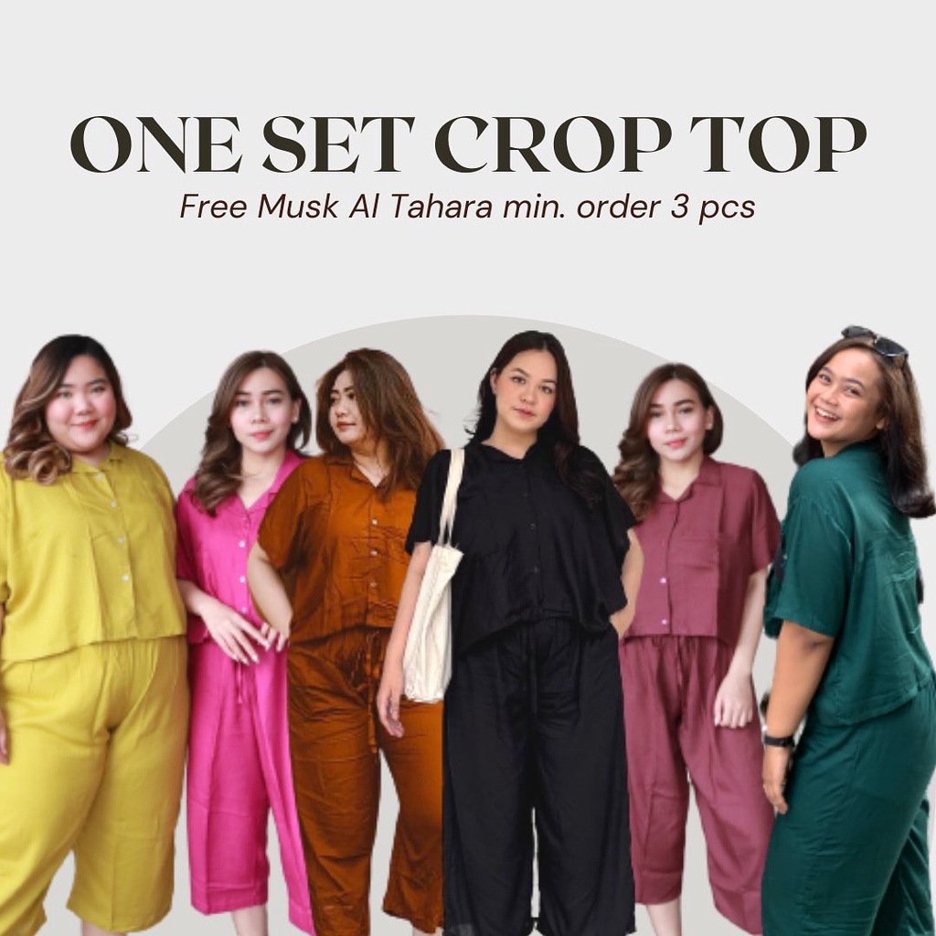 One Set Crop Big Size | Setelan Jumbo | Piyama Jumbo | Piyama Big Size | One set jumbo