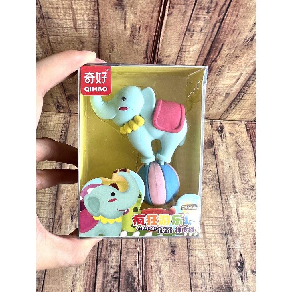 Penghapus Set Mika Qihao Sensory QH-8428 amusement park eraser - Fancy Circus Eraser Super Cute - Setip sirkus
