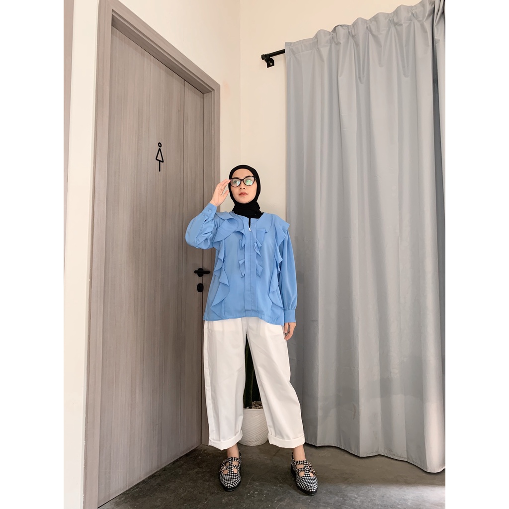 Ellas Blouse Basic Atasan Wanita Shirt By Mahyra