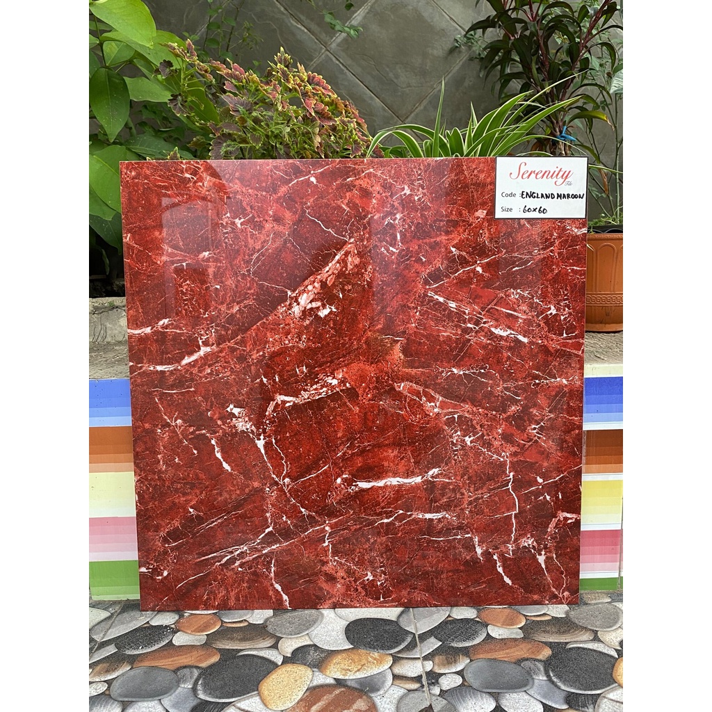 GRANITE LANTAI 60x60 ENGLAND MAROON / SERENITY / GLOSSY