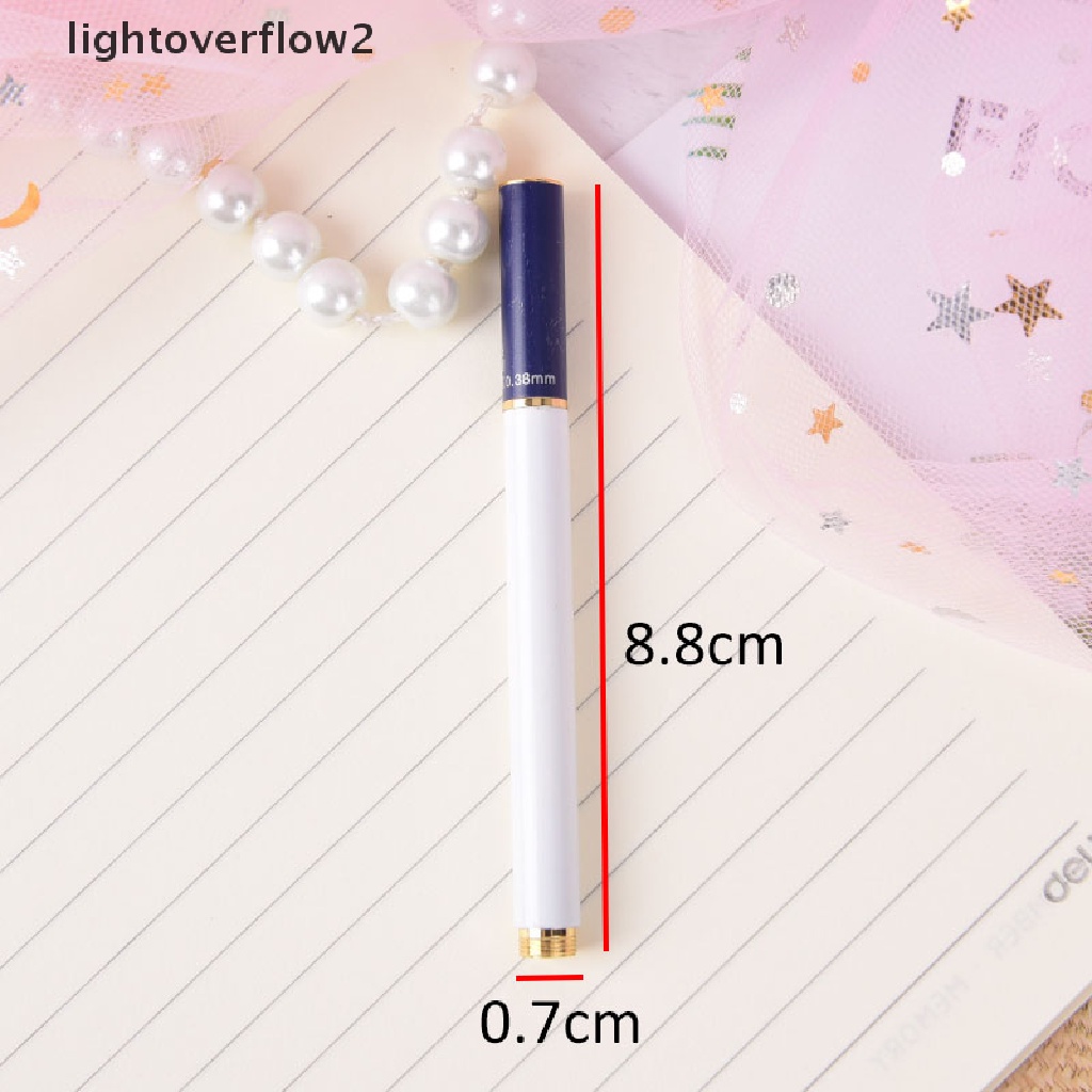 (lightoverflow2) 1pc Pulpen fountain mini 0.38mm Bahan metal Warna Acak