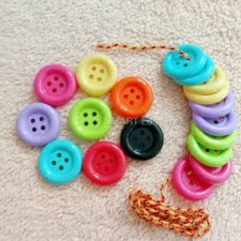 BIG COLORFULL BUTTON 30 pcs free tali / kancing jumbo 3.5 cm/