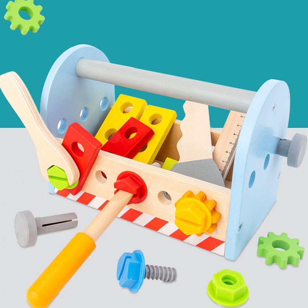 Mainan Perkakas Kayu Motorik Anak / Wooden Toolbox Set Toys