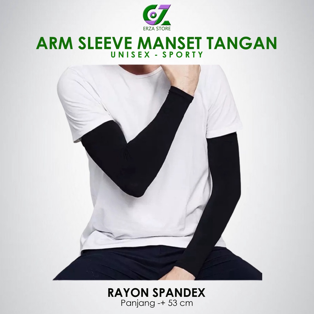 Handsock Manset Deker Tangan Hitam Panjang Pria Wanita Polos Selengan