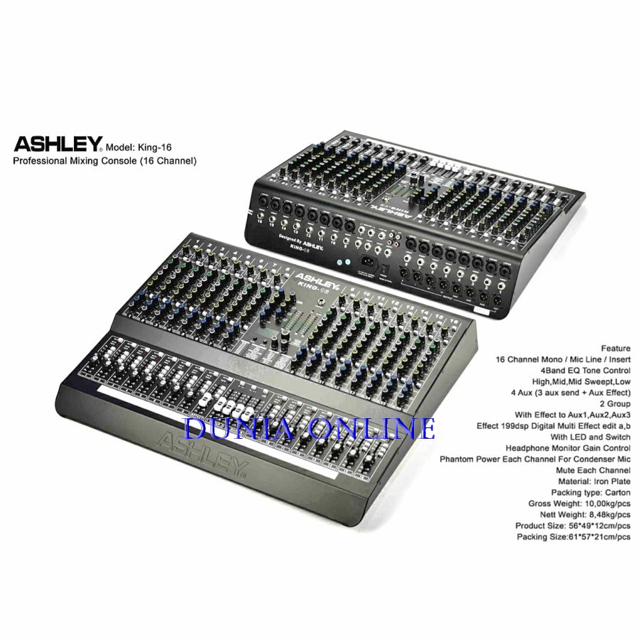 MIXER ASHLEY KING16 16 CHANNEL ASHLEY KING 16 ( ORIGINAL )