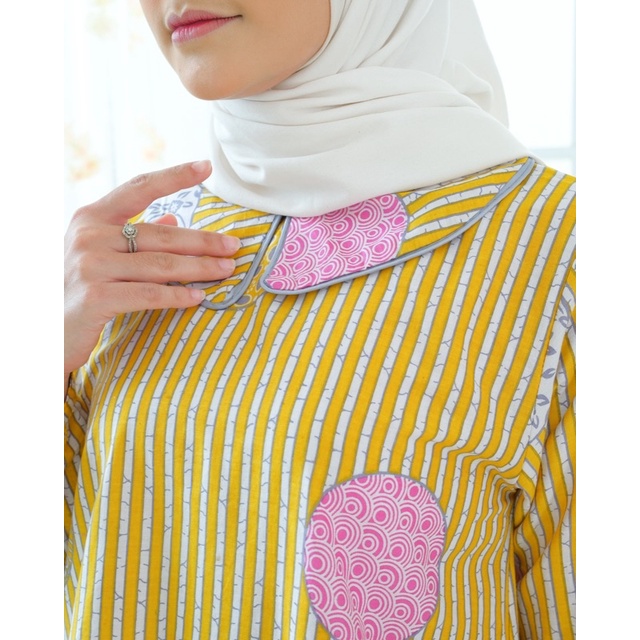 Blouse Batik Salur Kuning