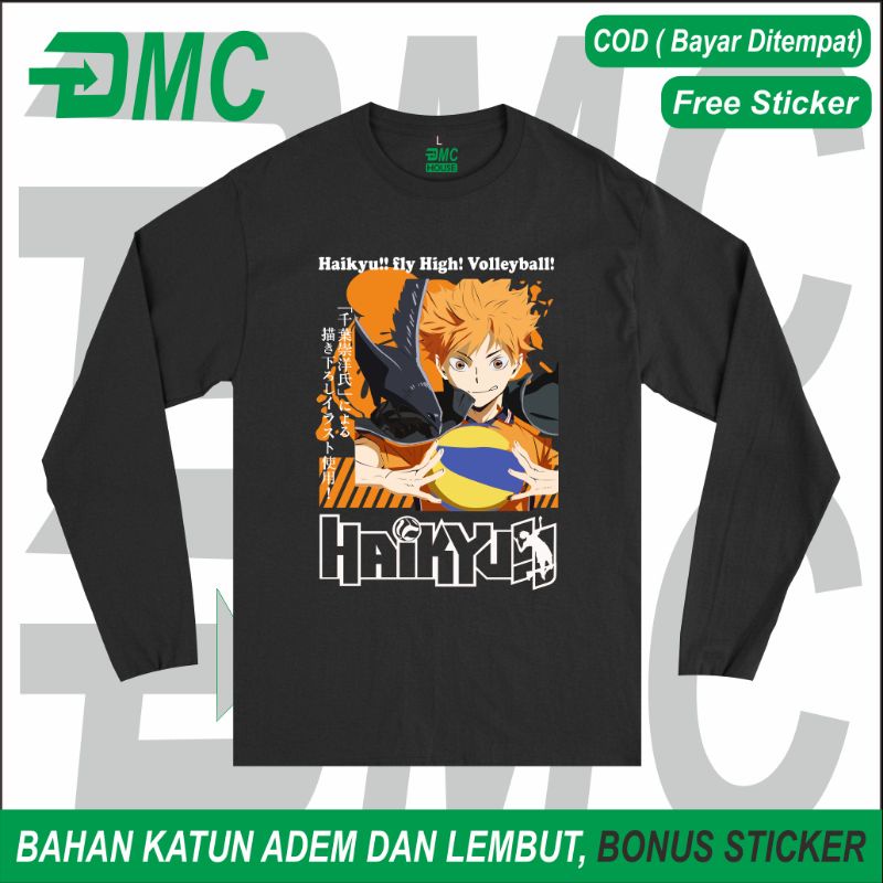 Kaos Baju Anime Shoyo Hinata Haikyuu Lengan Panjang