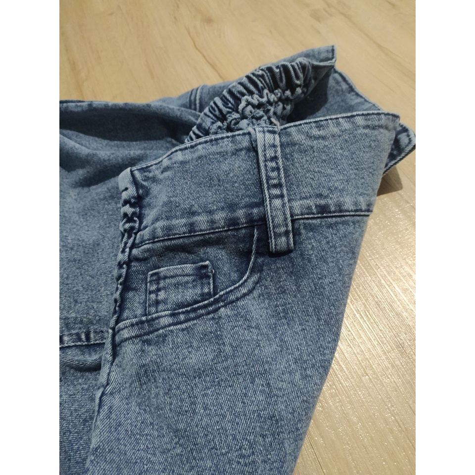 Rok Jeans Panjang Rawis Rumbai Street Tebal