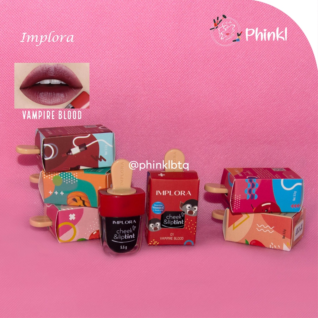 `ღ´ PHINKL `ღ´Implora  ɪ ᴍ ᴘ ʟ ᴏ ʀ ᴀ  lip tint ice cream &amp; jelly tint cheeck imut korea ombre