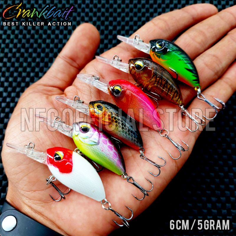 Mini Crankbait 6 cm 5 gram Floating Action Killer Umpan casting Kerapu