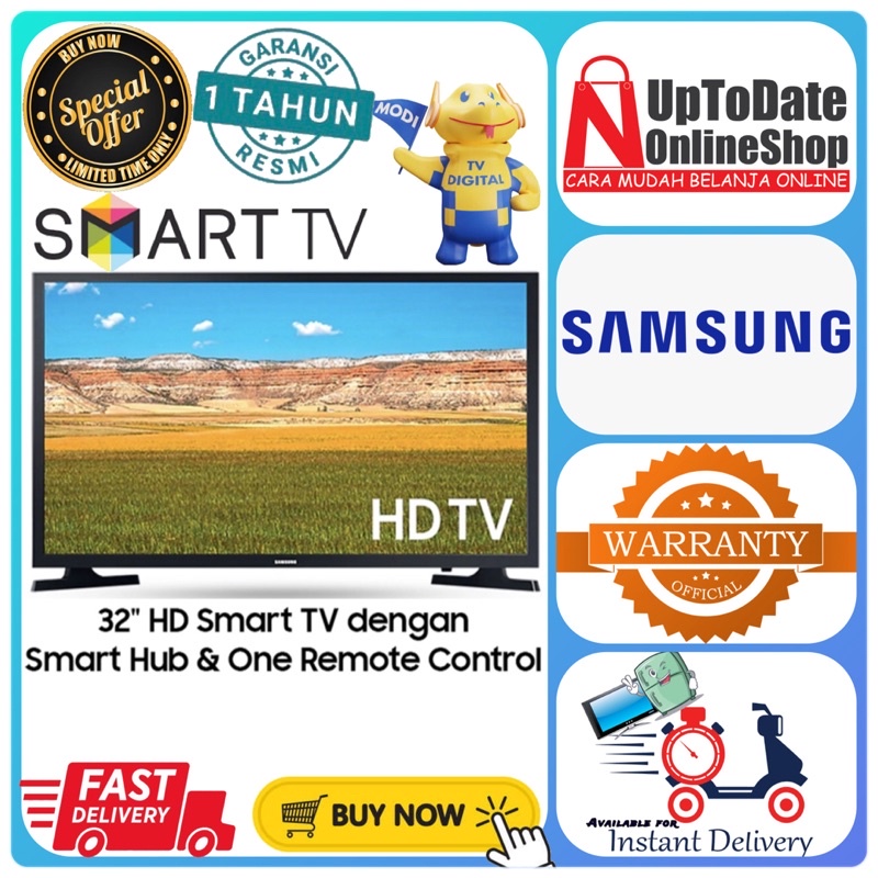 TV LED 32INCH SAMSUNG UA32T4500AKXXD 32T4500 SMART TV HD SUPER SMART HUB LED TV SMART