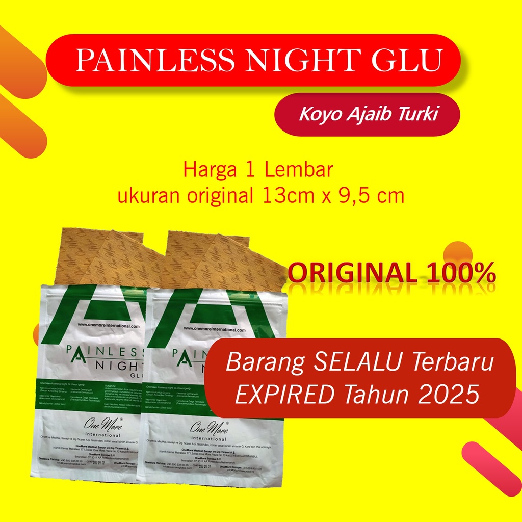 Koyo Ajaib Turki Painless Night Glu One More Asli harga 1 Lembar