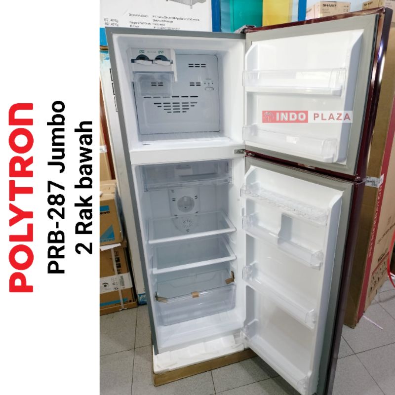 KULKAS POLYTRON 2 Pintu PRB-217 NEW 2022 Bunga Timbul