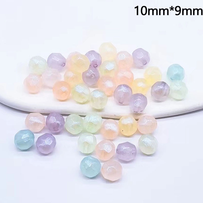 20pcs Manik-Manik Akrilik Warna Permen Ukuran 8mm / 10mm Untuk Membuat Perhiasan