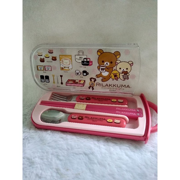 Promo sendok garpu anak cutlery set Rilakkuma