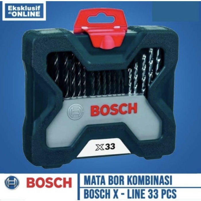 Obeng Bosch Mata Bor Set 33Pcs Dan Mata Obeng Kombinasi X-Line Original