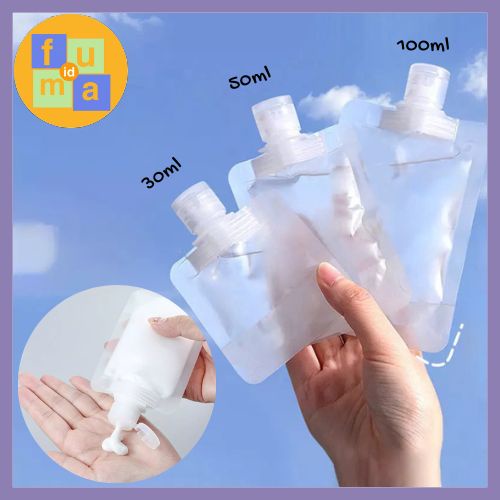 Plastik Traveling Pouch Matte Storage Organizer Bag Tas travel / U-Living Travel Botol Refill Tempat Sabun Cair Botol Sabun Travel Plastik Fliptop Travel Bottle Cosmetic Lotion