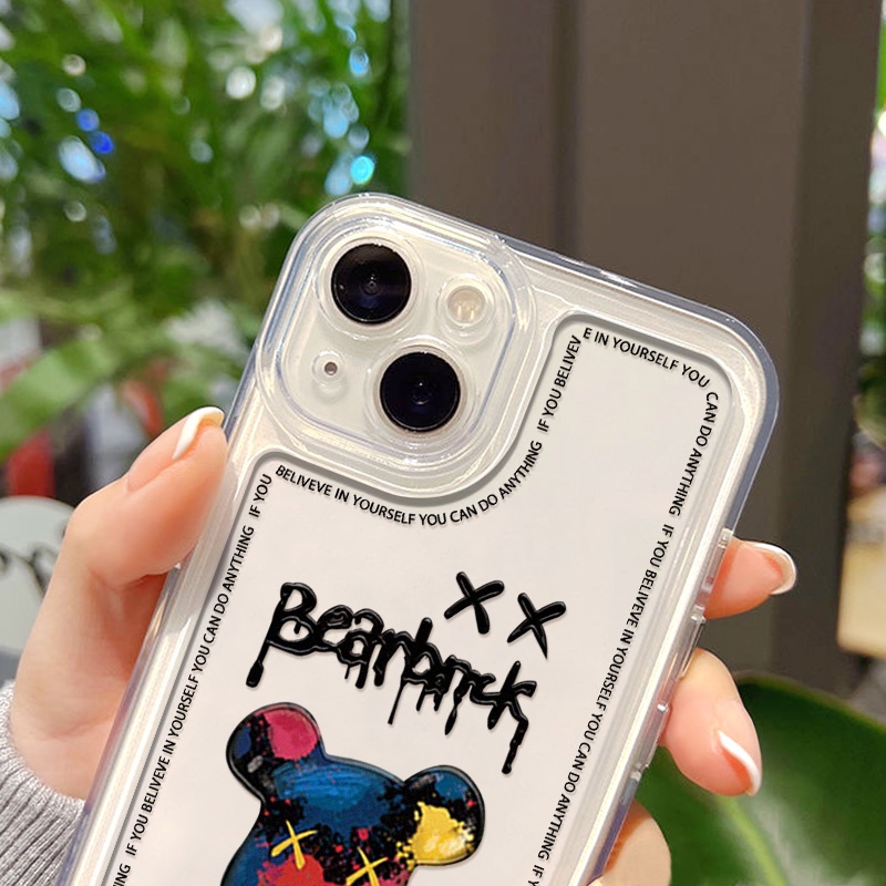 Soft Case TPU Transparan Motif Beruang Untuk iPhone 14 13 12 11 Pro Max XS Max XR X 14 8 7 Plus SE 2020 2022