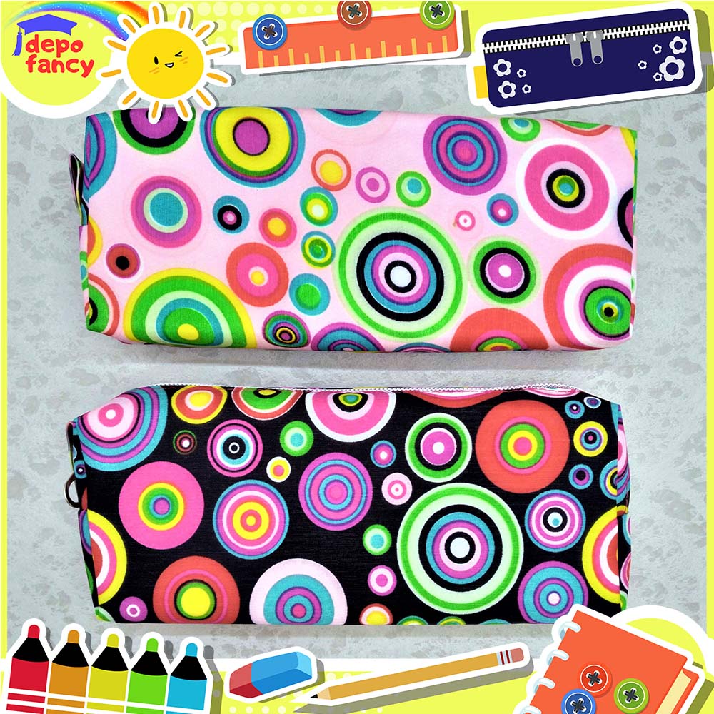 

Kotak Pensil Kain 1 Resleting LC Bulat / Pencil Case / Tempat Pensil / Tepak Pensil / Box Pen / Boks Pensil