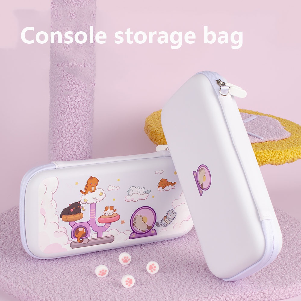 Hard Case Pelindung Penyimpanan Nintendo Switch V1 V2 Motif Kucing Lucu