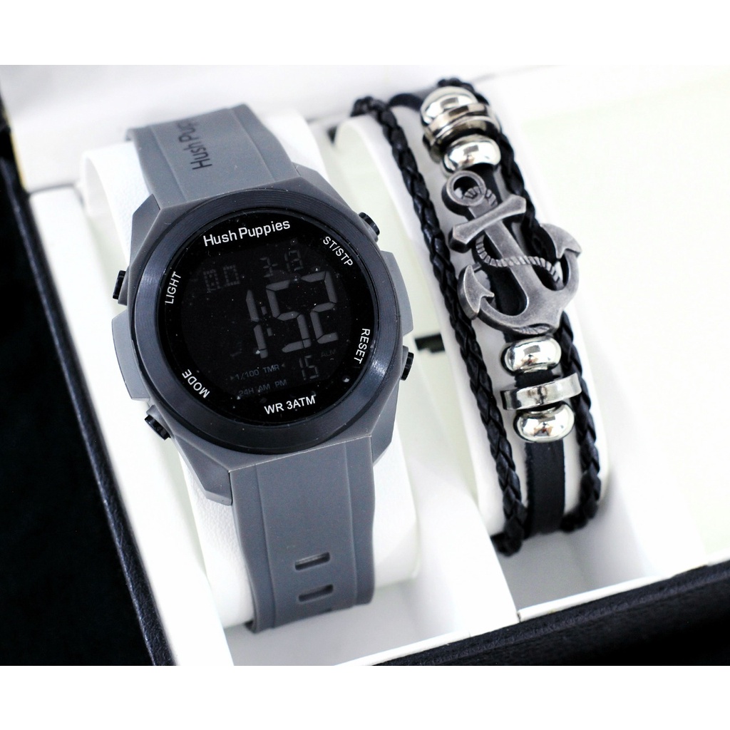 BEST SELLER JAM TANGAN PRIA HUSH PUPPIES DIGITAL J60 TALI RUBBER TANGGAL AKTIF DM 4.3CM FREE GELANG, BOX &amp; BATERAI || JAM TANGAN FASHION PRIA JAM TANGAN COWOK MURAH