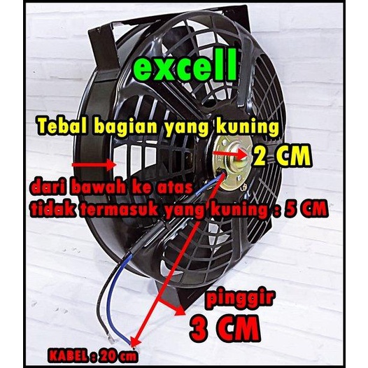 Extra Fan Kipas Motor Ac Mobil Universal Kondensor Radiator Rangka Besi 12V